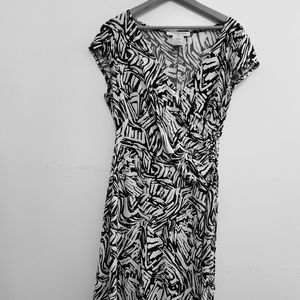 Zebra Print Faux Wrap Dress